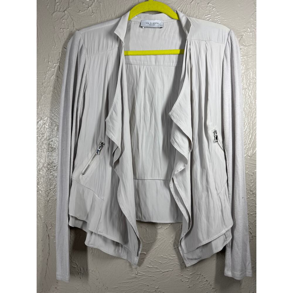 Lola & Sophia New York Womens‎ Open Front Cardigan Jacket Gray Size Small